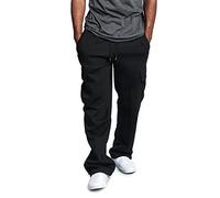Pantalon de Travail Homme Jogging Large Légère Pantalons de Sport Homme Jean Chino Couleur Unie Vêtements Mode Hommes Running Elastique Men's Techwear Cargo Noir XL