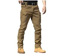 Pantalon de Travail Homme Multipoches Zippé Mince Cargo Imperméable Tactique Militaire Airsoft de Sécurité