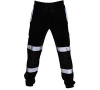 Pantalon De Travail Homme Salopette RéFléChissante, Pantalon De Jogging Haute Visibilité pour Homme, Pantalon Cargo avec Poche Taille Elastique RandonnéE Pantalon De Jogging Pantalon De Sport Baggy