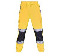 Pantalon De Travail Homme Salopette RéFléChissante, Pantalon De Jogging Haute Visibilité pour Homme, Pantalon Cargo avec Poche Taille Elastique RandonnéE Pantalon De Jogging Pantalon De Sport Baggy