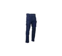 LMA WORKWEAR 1880 - Pantalon de Travail en Denim Stretch - 1624 Baril - Multipoches, Ultra-Résistant, Extensible - Idéal BTP, Artisanat - Bleu Denim - Taille 38
