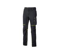 PANTALON DE TRAVAIL LEGER TISSU U4 STRETCH WORLD BLACK CARBON U-POWER - S