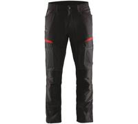 Blaklader 14561845 Pantalons de service avec extensibilité, noir/rouge, taille C44