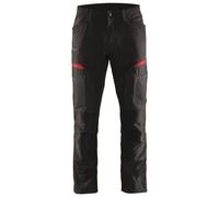 Blaklader 14561845 Pantalons de service avec extensibilité, noir/rouge, taille C48