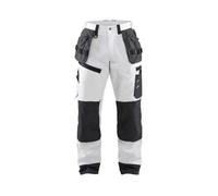 Pantalon de travail peintre X1500 Blaklader 100% coton poches flottantes - Gris / Blanc 36