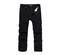 Pantalon de travail pour homme à coupe décontractée avec poche avec design uni polyvalent, taille standard, coupe décontractée, poches, pour la randonnée, les tâches d'atelier, les voyages, la rue, le