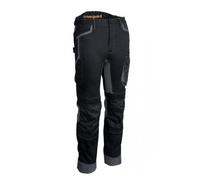 Pantalon de travail renforcé stretch multipoches BARU noir et orange L Coverguard