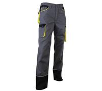 LMA 1258 SECHOIR Pantalon, Gris/Noir/Jaune, Taille 54