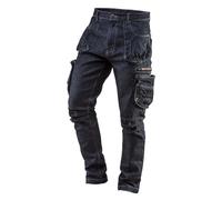 NEO TOOLS Pantalon de Travail en Denim 8 Poches pour Homme Taille XS à XXXL Coutures renforcées au Niveau des Genoux Mélange 98% Coton 2% élasthanne