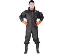 Pantalon De Wading Salopette imperméable à manches longues, pantalon de pêche à capuche, avec bottes, gants, ensemble for adultes, vêtements de pêche, combinaison Pour Le Pataugeage, Le Travail Dans L