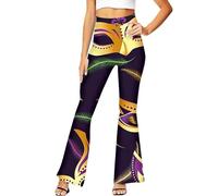 Pantalon de Yoga Bootcut pour Femme Carnaval, Taille Haute Opaque Yoga Pants,pantalon de yoga imprimé, leggings femme, Convient pour Le Pilates, Le Sport, Le Fitness, Les Loisirs, Le Travailler