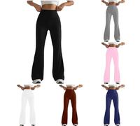 Pantalon de Yoga Femme Fluide Taille Haute Legging de Sport évasé Booucut Leggings Décontracté Pantalon pour Fitness Sport Gym Yoga Danse