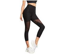 Pantalon De Yoga Femme Mesh Opaque Taille Haute Pantalon Court Leggings De Sport Doux Respirant Grande Taille Mincissant Sexy Pilates pour Gym Jogging Course Exercice