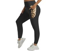 Pantalon de Yoga Haute Performance pour Le Sport et Le Quotidien, avec Un imprimé Animal élégant pour Plus de Confort et de flexibilité Pendant Les activités de Printemps et d'été. (Black, XXXXL)