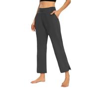 Pantalon de yoga pour femme avec poches - Pantalon de jogging avec ourlet croisé - Pantalon de loisirs - Taille haute - Pantalon de travail - Pantalon de yoga - Pantalon de yoga - Pantalon de sport en