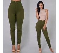 Pantalon de yoga taille haute pour femme - Legging gainant (vert militaire, taille M)