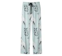 Pantalon décontracté 2025 avec imprimé intégral, pantalon tendance et confortable pour un usage quotidien, partie stretch douce, taille élastique, matériau léger et polyvalent., bleu clair, L