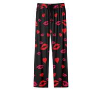 Pantalon décontracté 2026 pour femme avec imprimé intégral, pantalon tendance et confortable pour le quotidien et les loisirs., Noir , XL