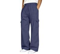 Pantalon décontracté à Fermeture éclair aux Chevilles et Bordure en Maille | Baggy Cargo Homme Léger Mesure Collant Évasé Détente Serrage Troue Sarouel Invité Tissé W32 Entraînement