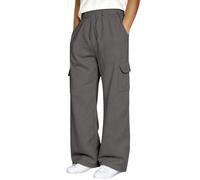 Pantalon décontracté à Fermeture éclair aux Chevilles et Bordure en Maille | Baggy Cargo Homme Léger Mesure Collant Évasé Détente Serrage Troue Sarouel Invité Tissé W32 Entraînement