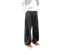 Pantalon décontracté à jambe large pour homme en tissu bulle noir droit