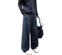 Pantalon décontracté à jambe large pour homme en tissu bulle noir droit