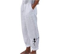 Pantalon Décontracté À Motifs Pour Femme - Pantalon Droit Décontracté Pour Femme Pantacourt Confortable Pants Imprimé Pantacourt Respirant Pantalons Coupe Ajustée Corsaire Avec Deux Poches Pant