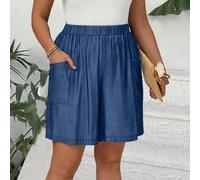 Pantalon décontracté à taille élastique, effet jean, jambe droite, avec double poche, tailles plus, printemps/été 0XL,1XL,2XL,3XL,4XLUnicoloreTissu tissé