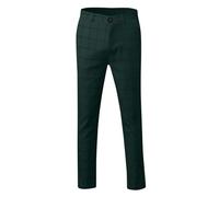 Pantalon Décontracté à Zip Coupe Slim Imprimé à Carreaux Pantalon Tendance Internet Col Droit avec Fermeture Pantalons de Ville Léger Motif Graphique Bas Fashion Tendance