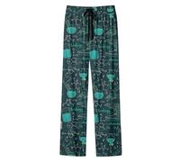 Pantalon Décontracté Baggy Confortable Pantalon décontracté imprimé intégral Doux et Tendance Quotidien Coupe Confortable et élastique adaptée à Toutes Les Tenues pour Un Style(Dark Green, L)