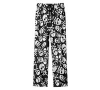 Pantalon Décontracté Baggy Confortable Pantalon décontracté Polyvalent pour Un Quotidien élégant avec imprimé intégral - Coupe Fluide et Moderne (Black, M)