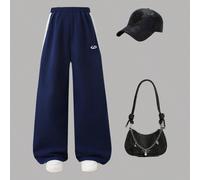 Pantalon décontracté classique, taille confortable à double couche, matière Sweat-shirt, convient pour la maison, l'extérieur, les sports. Peut être assorti à divers hauts pour montrer une vitalité ju