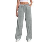 Pantalon décontracté en lin pour femme - 76,2 cm/81,3 cm/86,4 cm/91,4 cm - Entrejambe de taille - Pantalon de plage d'été avec poches - Imprimé léopard, Cendré clair, XXL