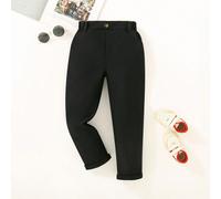 Pantalon décontracté et confortable de couleur unie pour jeune garçon, avec décoration d'un bouton et poches diagonales, design de taille élastique, convient pour le port quotidien, les voyages, les f