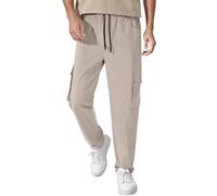 Pantalon décontracté homme confortable avec cordon ajustable et poches pratiques pour usage quotidien toutes saisons Pantalon de survêtement homme training sportif jogging baggy (Light Gray, S)