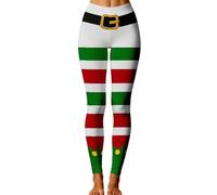 Pantalon Décontracté Imprimé Sport Femme - Leggings Colorez avec Motif Festif pour Yoga Quotidien Polyvalent Confort Optimal pour Activités Physiques et Détente (White, L)