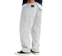 Pantalon décontracté Masculin Confortable élégant Usage Quotidien Design Polyvalent Durable activités extérieures Parfait Occasions Informelles (White, L)