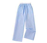 Pantalon décontracté pour fille - Grand printemps et rayé - Pour activités de plein air - Avec trous - Pour fille, bleu, 11 ans
