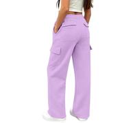 Pantalon décontracté pour Filles, Pantalon de survêtement uni pour Enfants, Confortable et offrant Une Grande liberté de Mouvement (Purple, 5-6 Years)