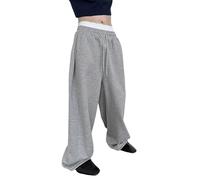 Pantalon décontracté pour Homme, Coupe Ample, Coupe Droite, Cordon de Serrage à la Taille, Confortable, avec Poches, pour Le Quotidien et Le Sport (GY3, S)