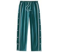 Pantalon décontracté pour homme, coupe décontractée, cordon de serrage, taille élastique, bouton latéral, bas ouvert, Vert paon, M