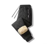 Pantalon décontracté pour homme doublé en polaire épais, chaud et coupe-vent pour toutes les saisons pour les loisirs, longueur normale, élasticité modérée, couleur pure (4XL, bleu)