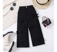 Pantalon décontracté pour jeunes filles avec accent nœud 3D. L'accent nœud 3D ajoute une touche mignonne et , rendant l'apparence globale plus unique. Il peut facilement être assorti à divers hauts co