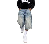 Pantalon Denim pour hommes - coupe droite polyvalente pour usage quotidien idéal printemps/été s’associe parfaitement avec T-shirts et gilets entretien facile mélange polyuréthane conception (Blue, S)