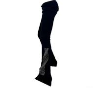 Pantalon d'entraînement de patinage avec doublure en polaire pour les conditions de patinoire froide, bande antidérapante taille haute, tissu extensible dans les 4 sens et poignets de cheville ajustés
