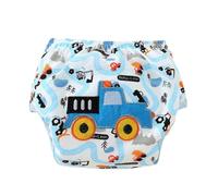 Pantalon d'entraînement pour bébé, réutilisable, lavable, absorbant, anti-fuite, doux, imprimé de dessin animé, sous-vêtement d'apprentissage pour les tout-petits, alternative aux couches (bleu clair