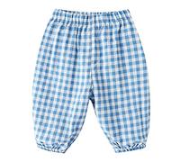 Pantalon d'entraînement pour homme et enfant - Pour bébé fille - Plaid respirant - Tenues - Pantalon court - Jogging garçon, bleu, 2-3 ans