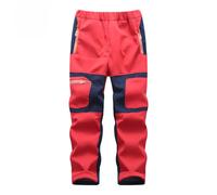 Pantalon D'escalade Pour Enfants Avec Doublure En Polaire Respirant Anti-Vent Imperméable Nouveau Modèle Unisexe Pour École Primaire Et Extérieur Couleur Rouge Taille S