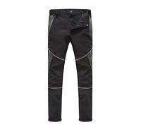 Pantalon d'escalade surdimensionné à séchage rapide pour homme - Pantalon stretch - Coupe-vent - Résistant à l'eau - Avec poches zippées, gris, L