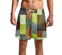 Pantalon D'éTé 3/4 Vintage pour Homme - Bermuda Baggy Imprimé - avec Cordon De Serrage - Pantalon De Sport Ample à SéChage Rapide - Short D'éTé DéContracté avec Cordon De Serrage